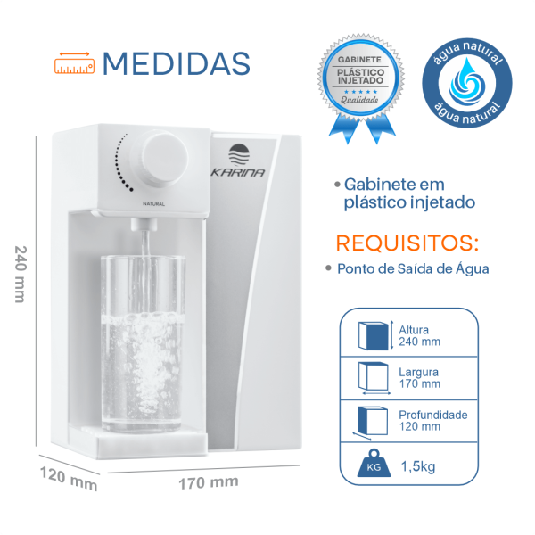 Purificador  Modelo Aqua Small - BRANCO - Karina - Imagem 4
