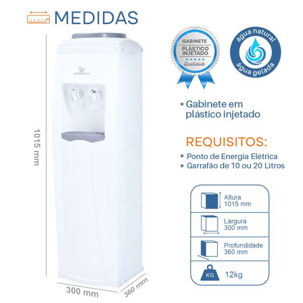 Bebedouro Coluna Modelo K30- Branco - Karina - Imagem 5